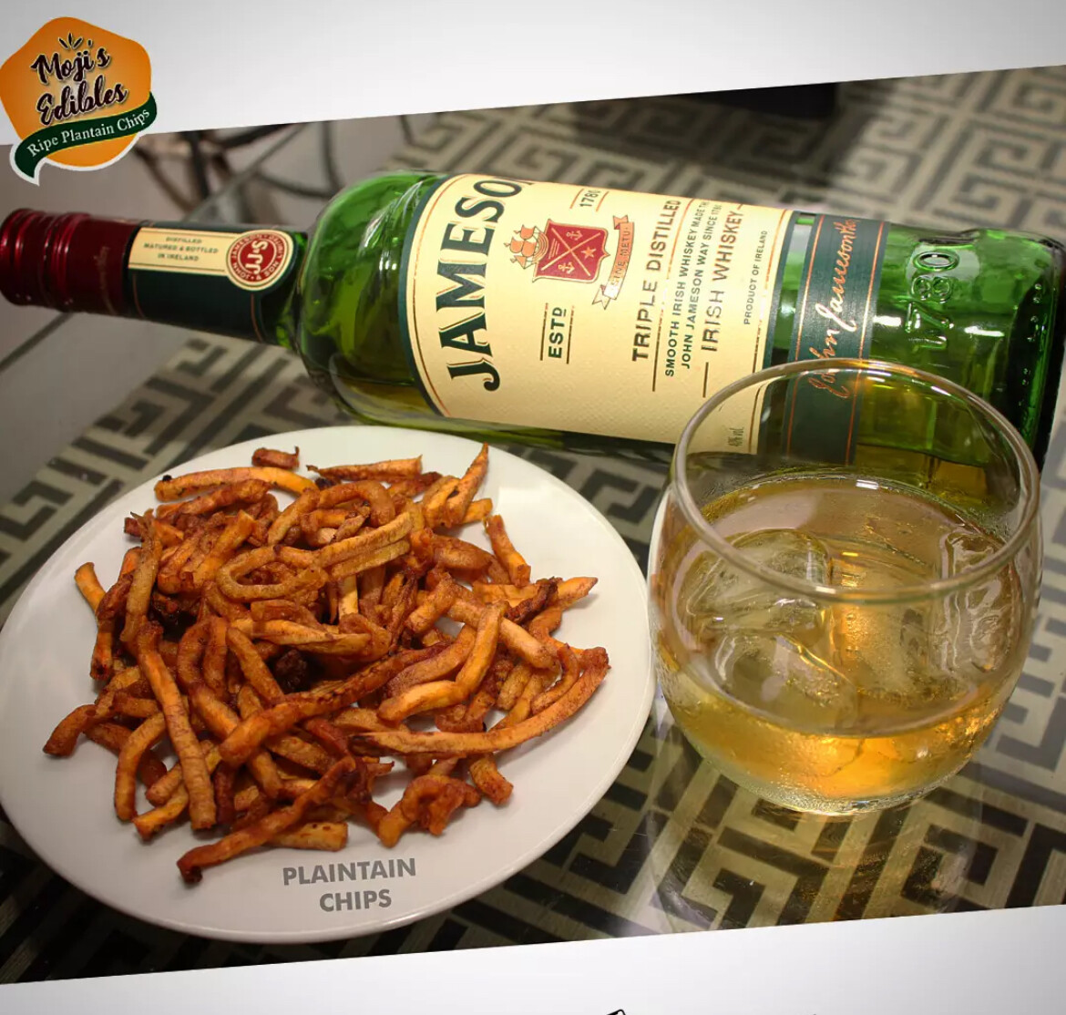 Moji's Edible spicy and non-spicy plantain chips