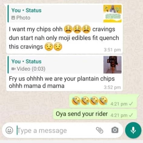 Happy customer enjoying Moji's Edible snacks